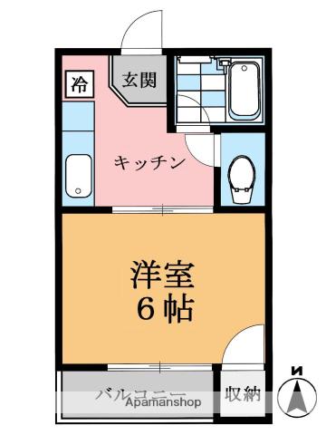 メゾン西新井(1K/3階)の間取り写真