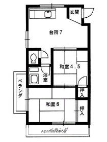 村木マンション(2DK/3階)の間取り写真