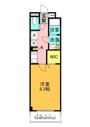 木嶋ハイツ(1K/2階)の間取り写真