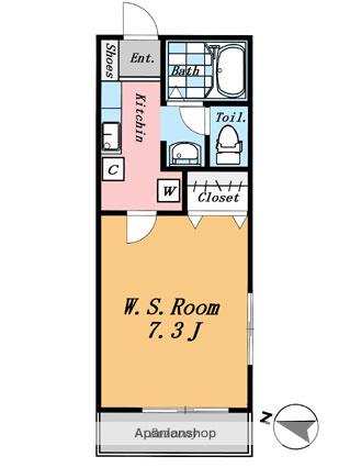 グランディール(1K/2階)の間取り写真