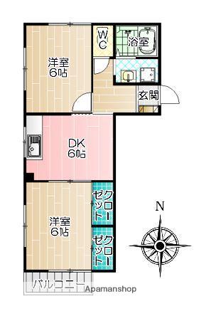 第2江川コーポ(2DK/2階)の間取り写真
