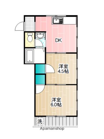 メゾン大師(2K/2階)の間取り写真