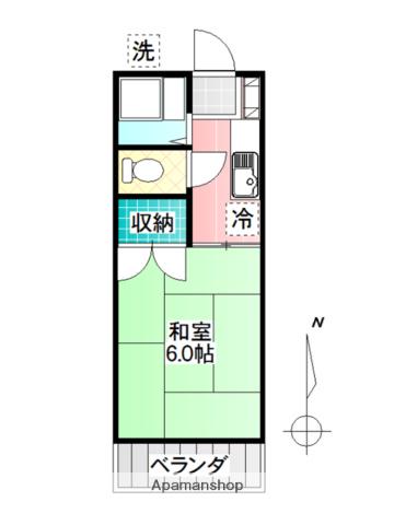 タケトミハイツ(1K/2階)の間取り写真