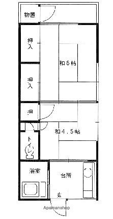 第2高橋荘(2K/1階)の間取り写真