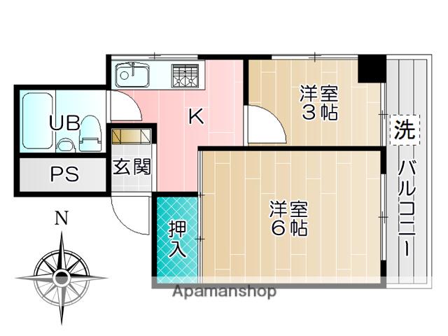 ライオンズマンション五反野第2(2K/3階)の間取り写真