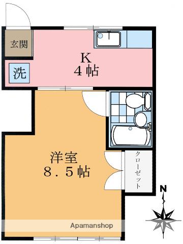 三島荘(1K/1階)の間取り写真