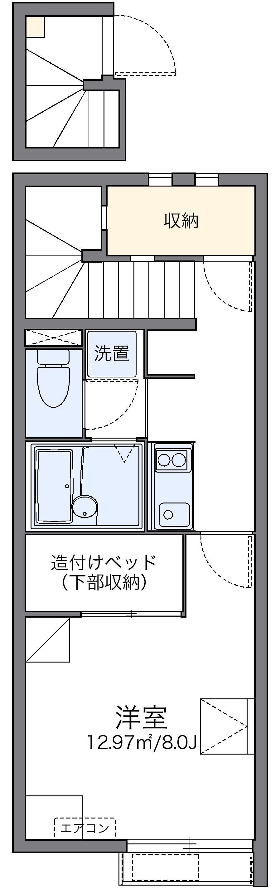 レオネクストレプロットⅢ(1K/2階)の間取り写真