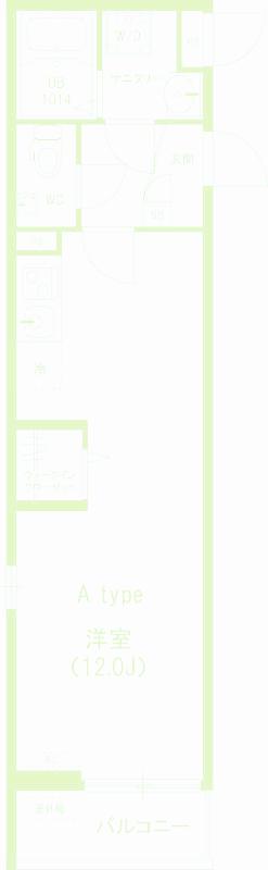 リブリ・エトワールⅢ(ワンルーム/1階)の間取り写真