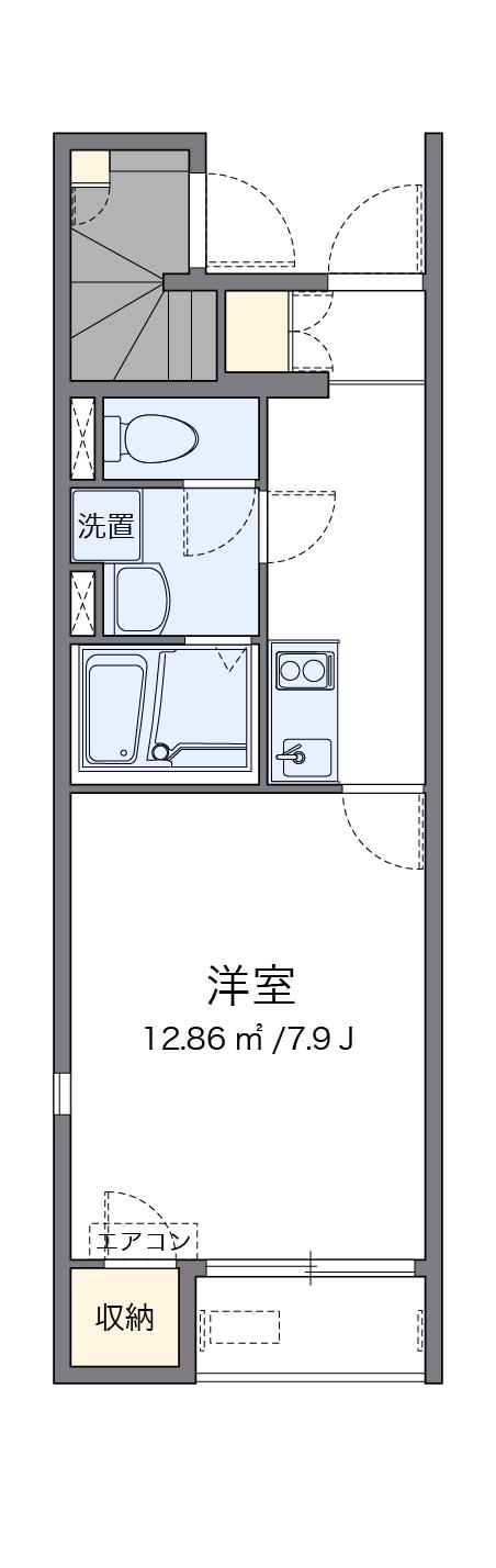 レオネクストハッピーエイトⅣ(1K/1階)の間取り写真