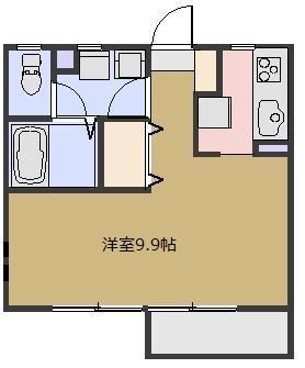 ディエンテ(ワンルーム/1階)の間取り写真