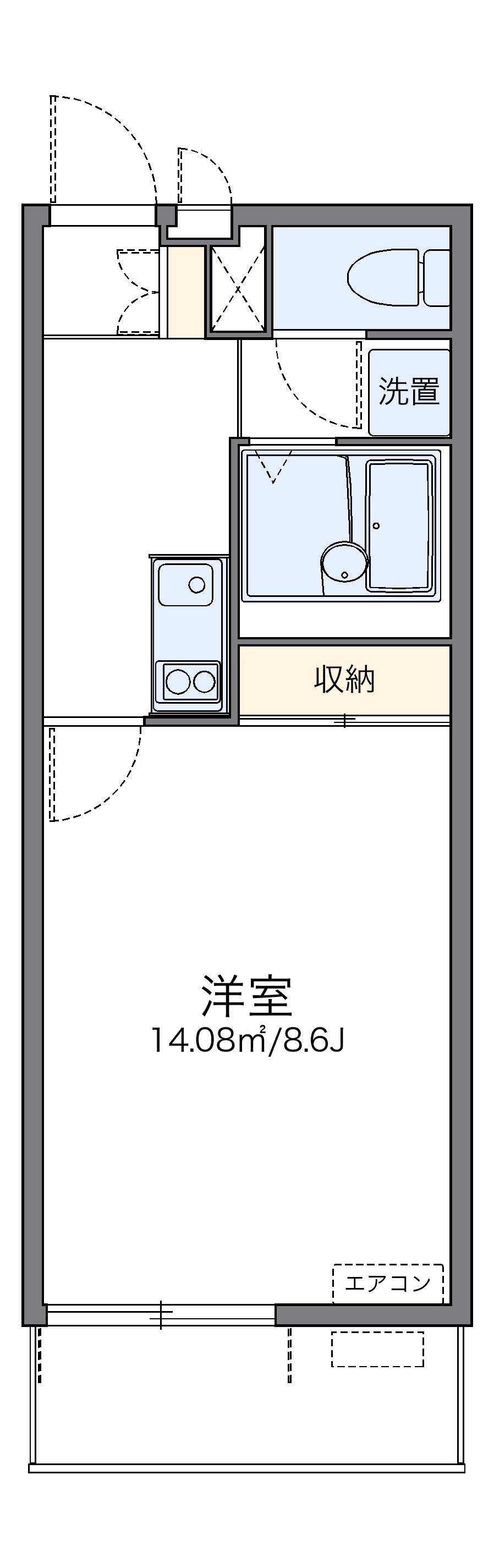 レオネクストハッピーエイトⅡ(1K/1階)の間取り写真