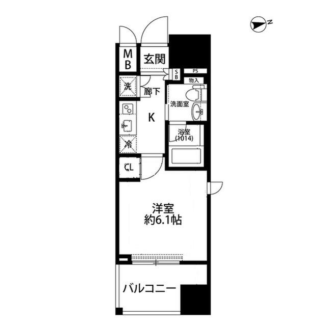 プレール・ドゥーク東京イースト Ⅳ RIVER SIDE(1K/8階)の間取り写真