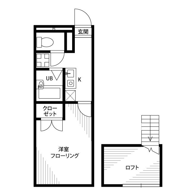アムールSUZUKI(1K/1階)の間取り写真