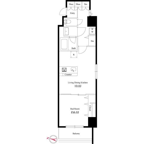 グレイス綾瀬(1LDK/7階)の間取り写真