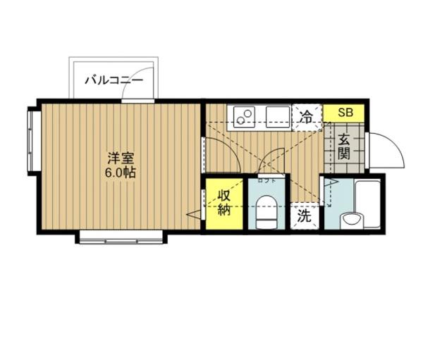 サンエール・舎人(1K/2階)の間取り写真