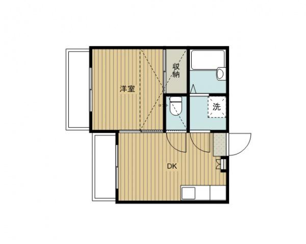 グランドゥール草加北谷(1DK/1階)の間取り写真