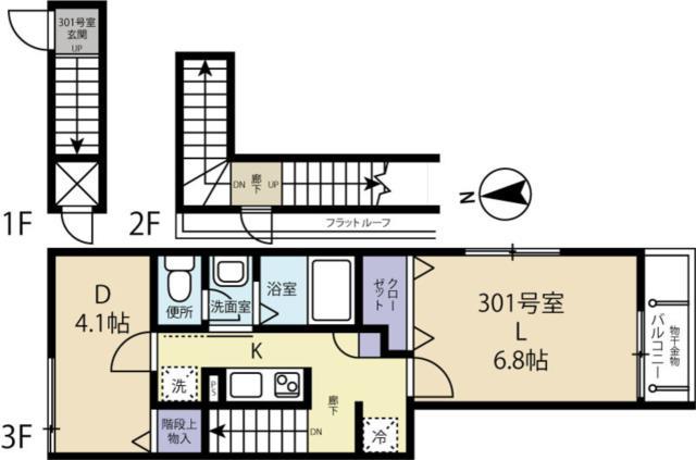 レスポワール(2K/3階)の間取り写真