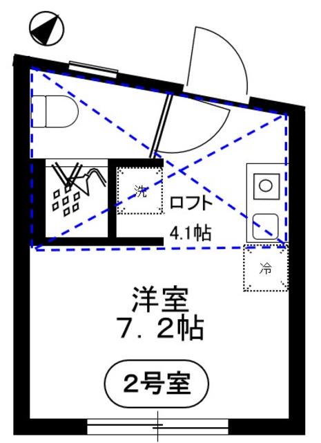 IL ROSSO 町屋(ワンルーム/1階)の間取り写真