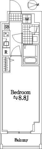 グランフォース北綾瀬(1K/4階)の間取り写真