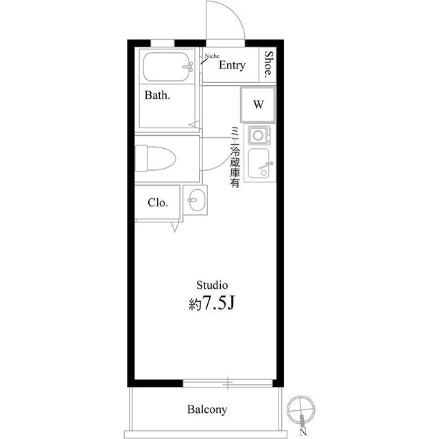 LA PROVENCE DU GOTANNO 参番館(ワンルーム/2階)の間取り写真