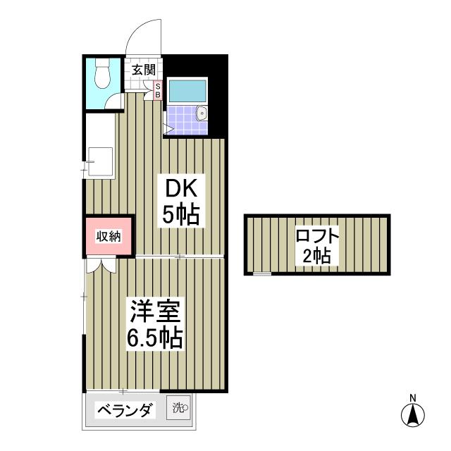 リブレス草加Ⅵ(1DK/2階)の間取り写真