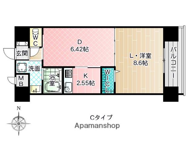 シャトルⅢ(1DK/5階)の間取り写真