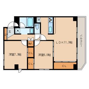 マーメイドラグーン(2LDK/2階)の間取り写真