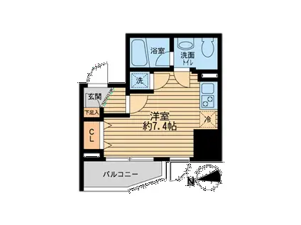 ライブコート草加(ワンルーム/8階)の間取り写真