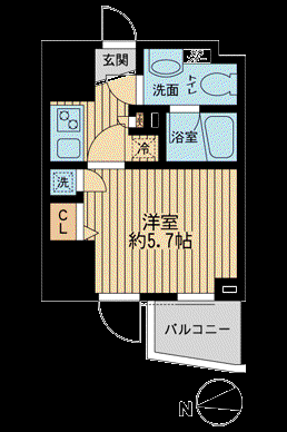 ライブコート草加(1K/8階)の間取り写真