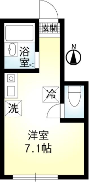 ヴェルミオン(ワンルーム/1階)の間取り写真