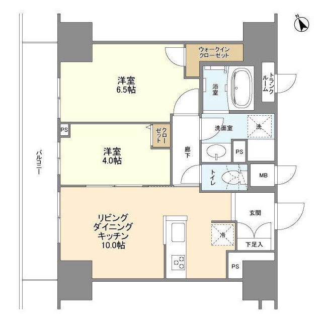 BLESS蔵前(2LDK/8階)の間取り写真