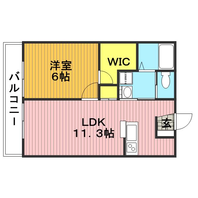 シャテロハイム(1LDK/1階)の間取り写真