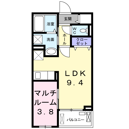 DOMANI(1LDK/2階)の間取り写真