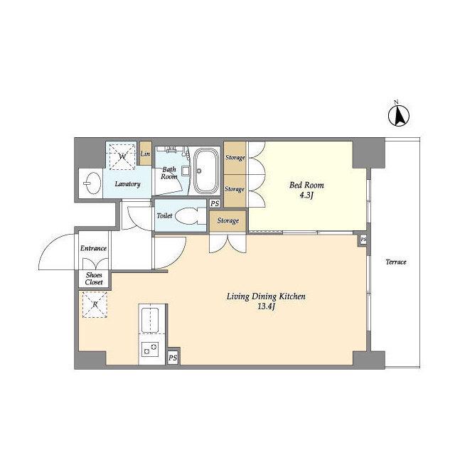 ORSUS梅島(1LDK/2階)の間取り写真