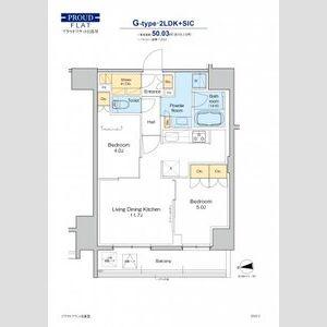 プラウドフラット日暮里(2LDK/6階)の間取り写真