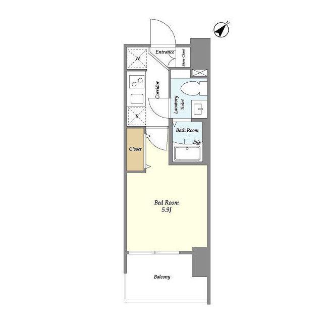 LA DOUCEUR四ツ木ウエスト(1K/5階)の間取り写真