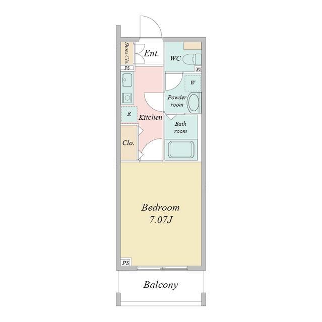 HF草加レジデンス (1K/2階)の間取り写真