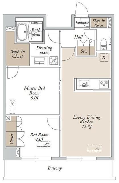 HF東尾久レジデンス(2LDK/4階)の間取り写真