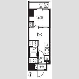 ハーモニーレジデンスグローバルキャピタル(1DK/12階)の間取り写真