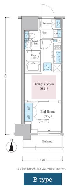 アーバネックス蔵前レジデンス(1DK/5階)の間取り写真