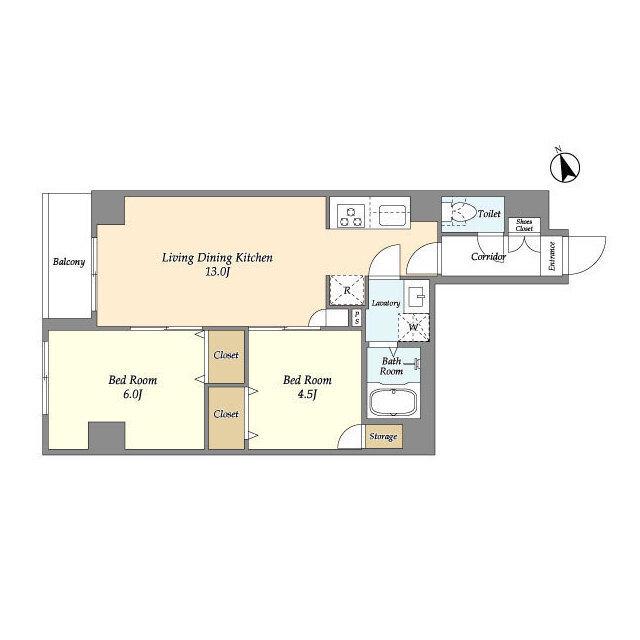 アルファコート町屋(2LDK/3階)の間取り写真