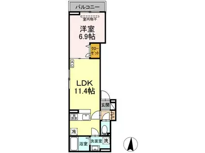 西亀有2丁目PJ(1LDK/3階)の間取り写真