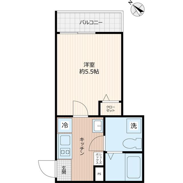 メゾン・ド・アヴェニール綾瀬(1K/2階)の間取り写真