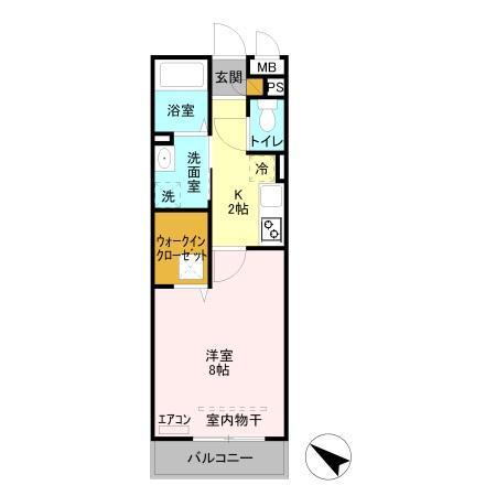 フォレスタ(1K/1階)の間取り写真