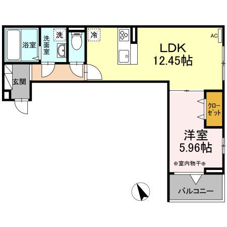 セレスティア東四つ木Ⅰ(1LDK/2階)の間取り写真