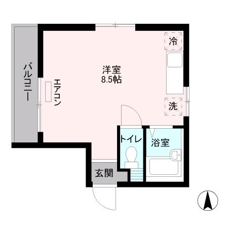 ハイムシマ(ワンルーム/2階)の間取り写真