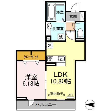 ソフィアハイツ(1LDK/2階)の間取り写真