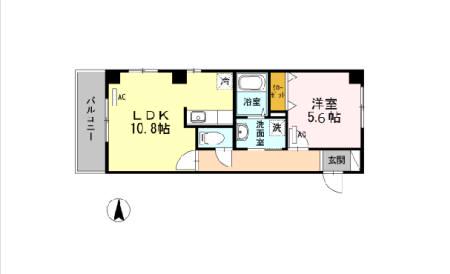 エスト四つ木(1LDK/2階)の間取り写真