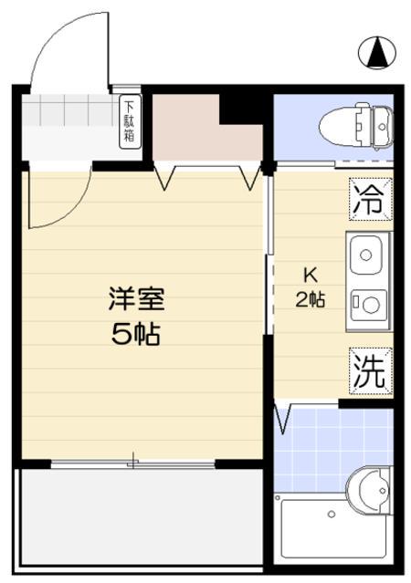メルディア竹ノ塚2丁目2(1K/1階)の間取り写真