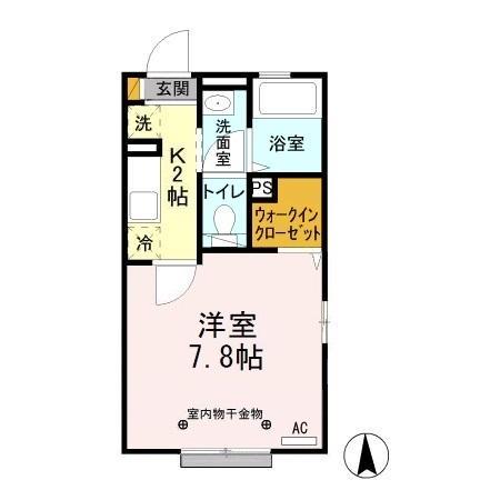 PARK CLAIR II(1K/2階)の間取り写真